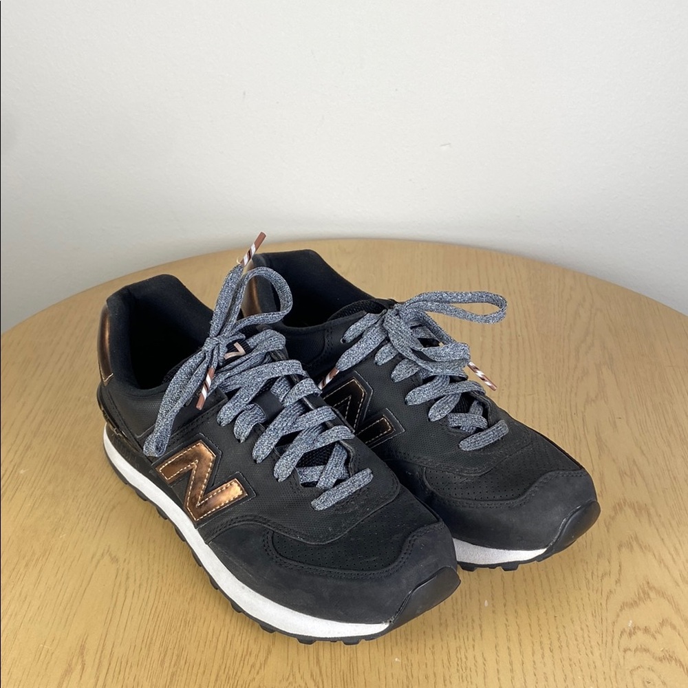 New Balance Black and Copper Sneakers